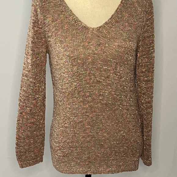 Talbots Multicolored V-Neck Sweater Sz S - Picture 2 of 10